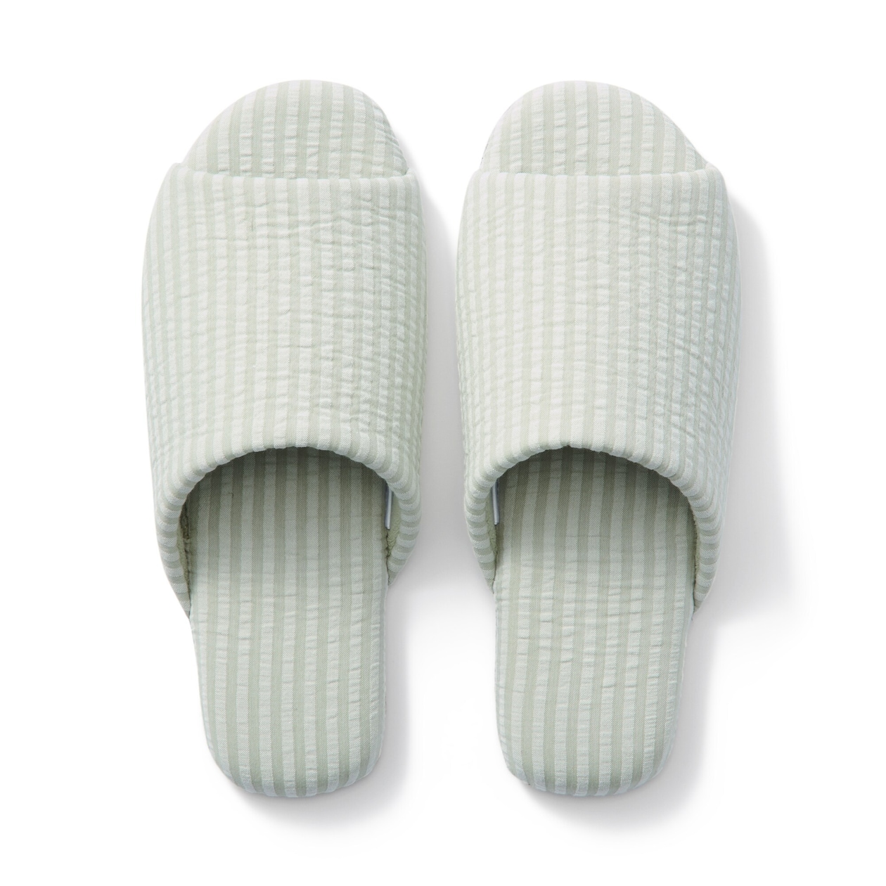 綿サッカー織　履き心地やわらか足なりスリッパ
