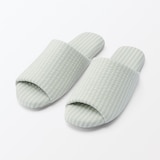 綿サッカー織　履き心地やわらか足なりスリッパ