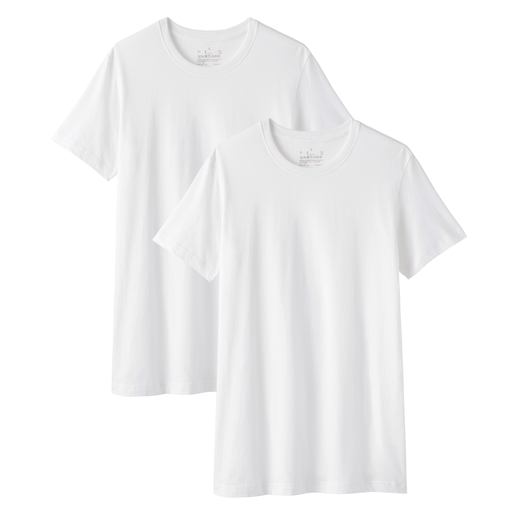 紳士　脇に縫い目のない　２枚組　クルーネック半袖Ｔシャツ