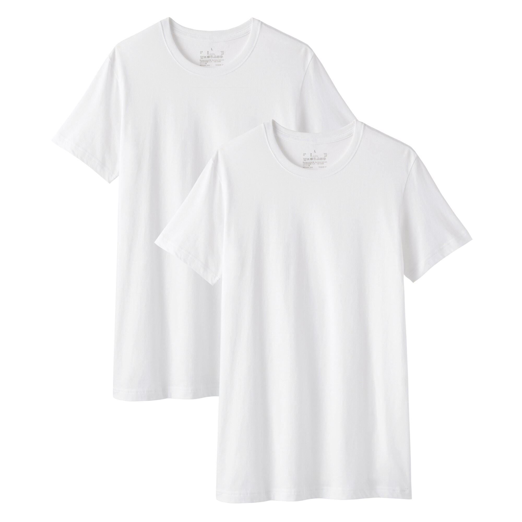 紳士　脇に縫い目のない　２枚組　クルーネック半袖Ｔシャツ