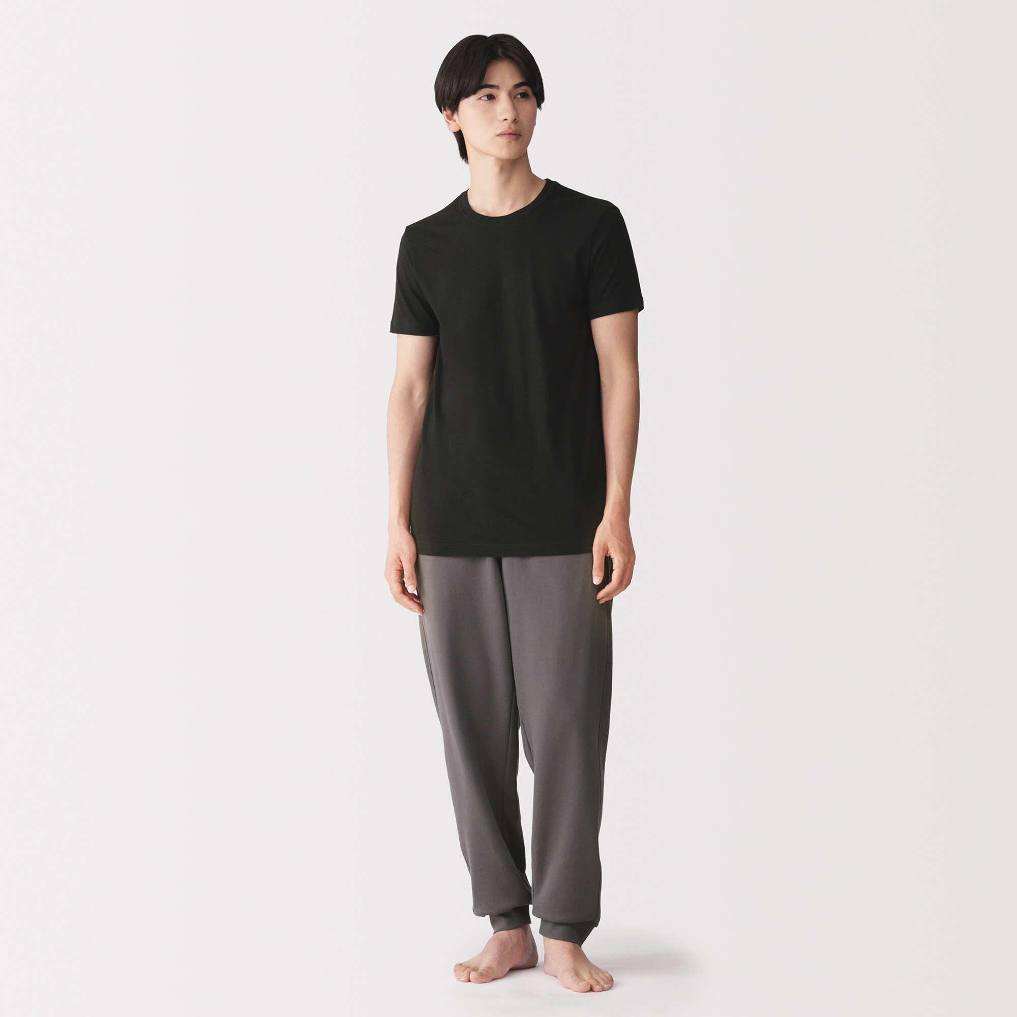 紳士　脇に縫い目のない　２枚組　クルーネック半袖Ｔシャツ