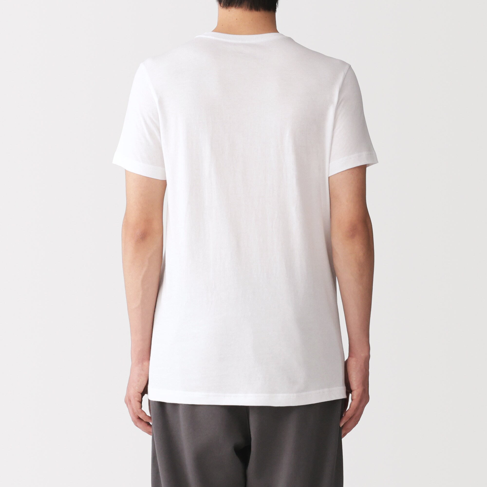 紳士　脇に縫い目のない　２枚組　クルーネック半袖Ｔシャツ