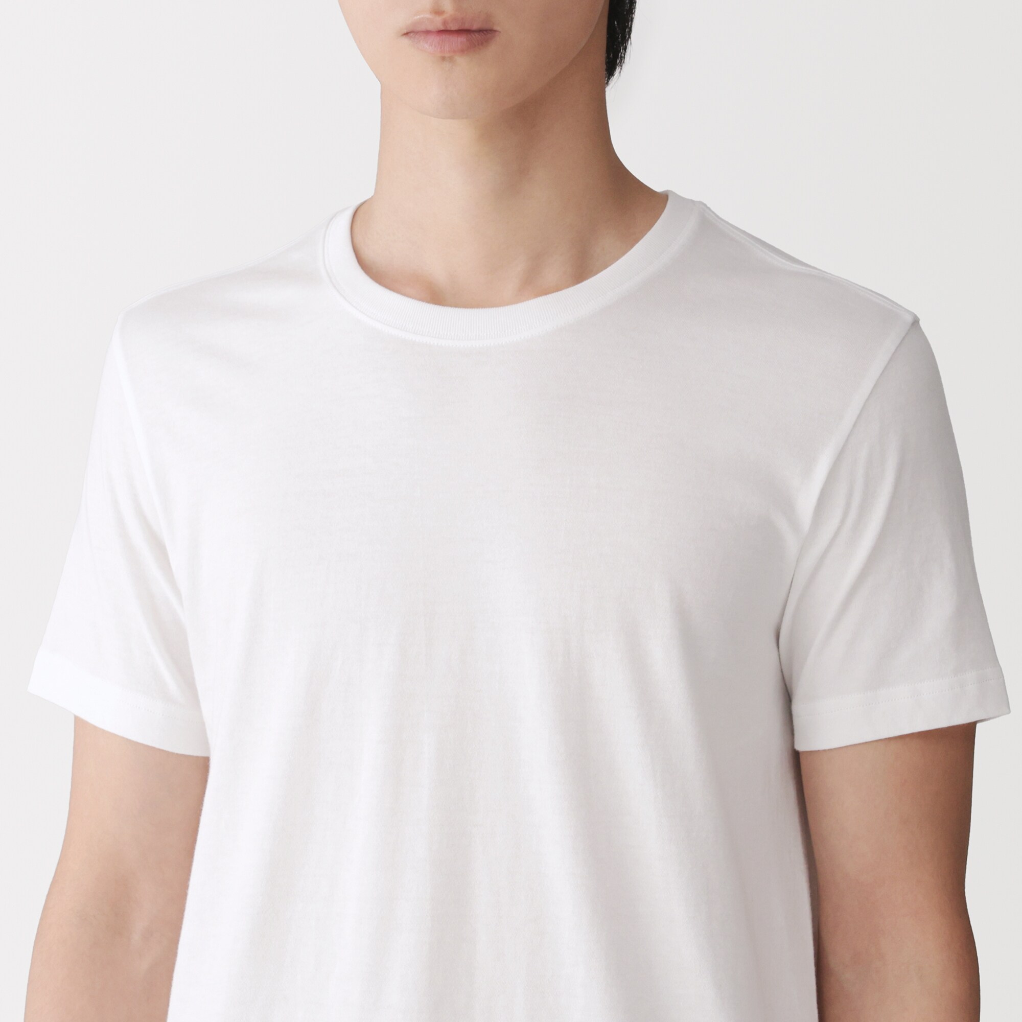 紳士　脇に縫い目のない　２枚組　クルーネック半袖Ｔシャツ