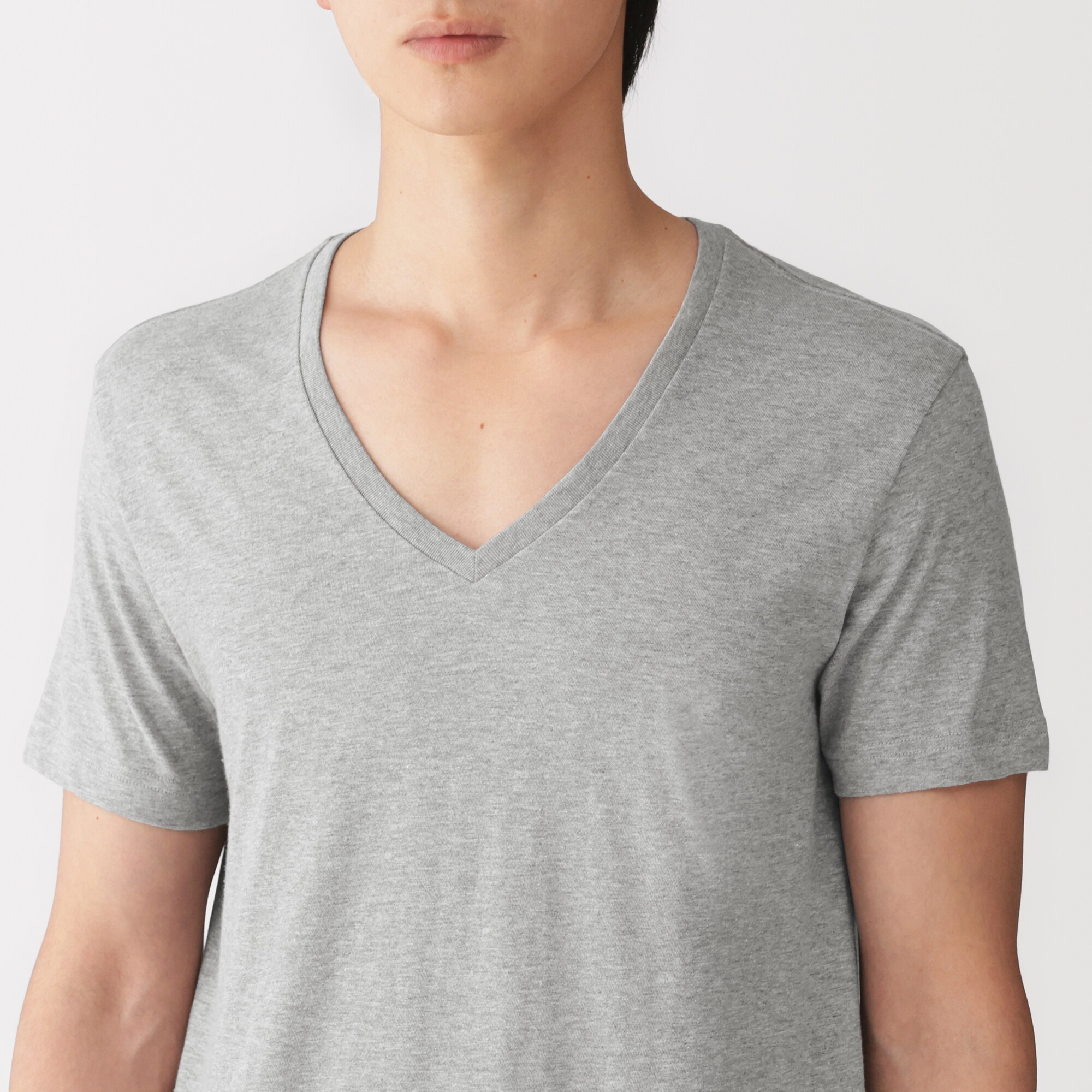 紳士 脇に縫い目のない 2枚組 Vネック半袖Tシャツ | 無印良品