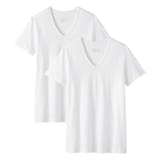 紳士　脇に縫い目のない　２枚組　Ｖネック半袖Ｔシャツ