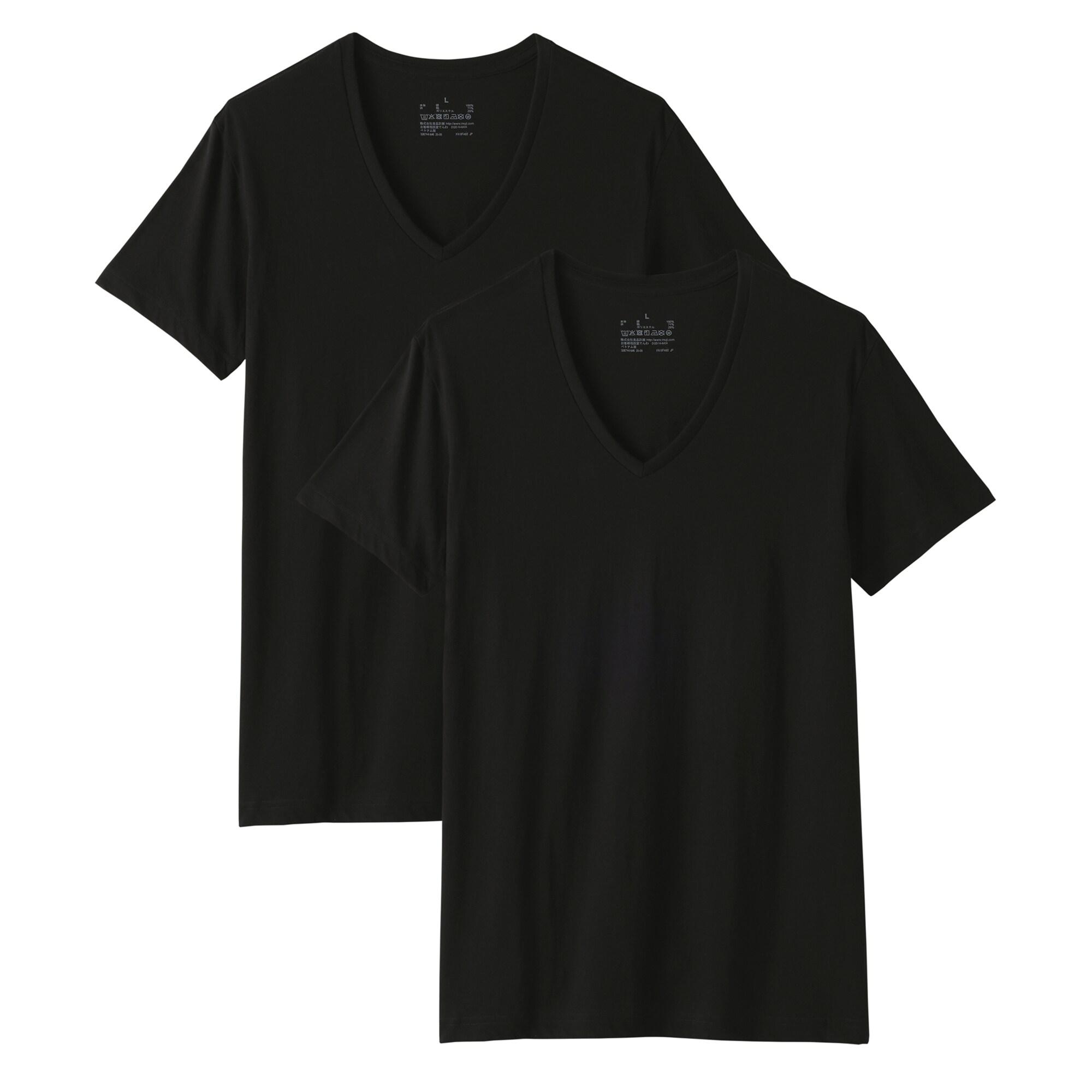 紳士　脇に縫い目のない　２枚組　Ｖネック半袖Ｔシャツ