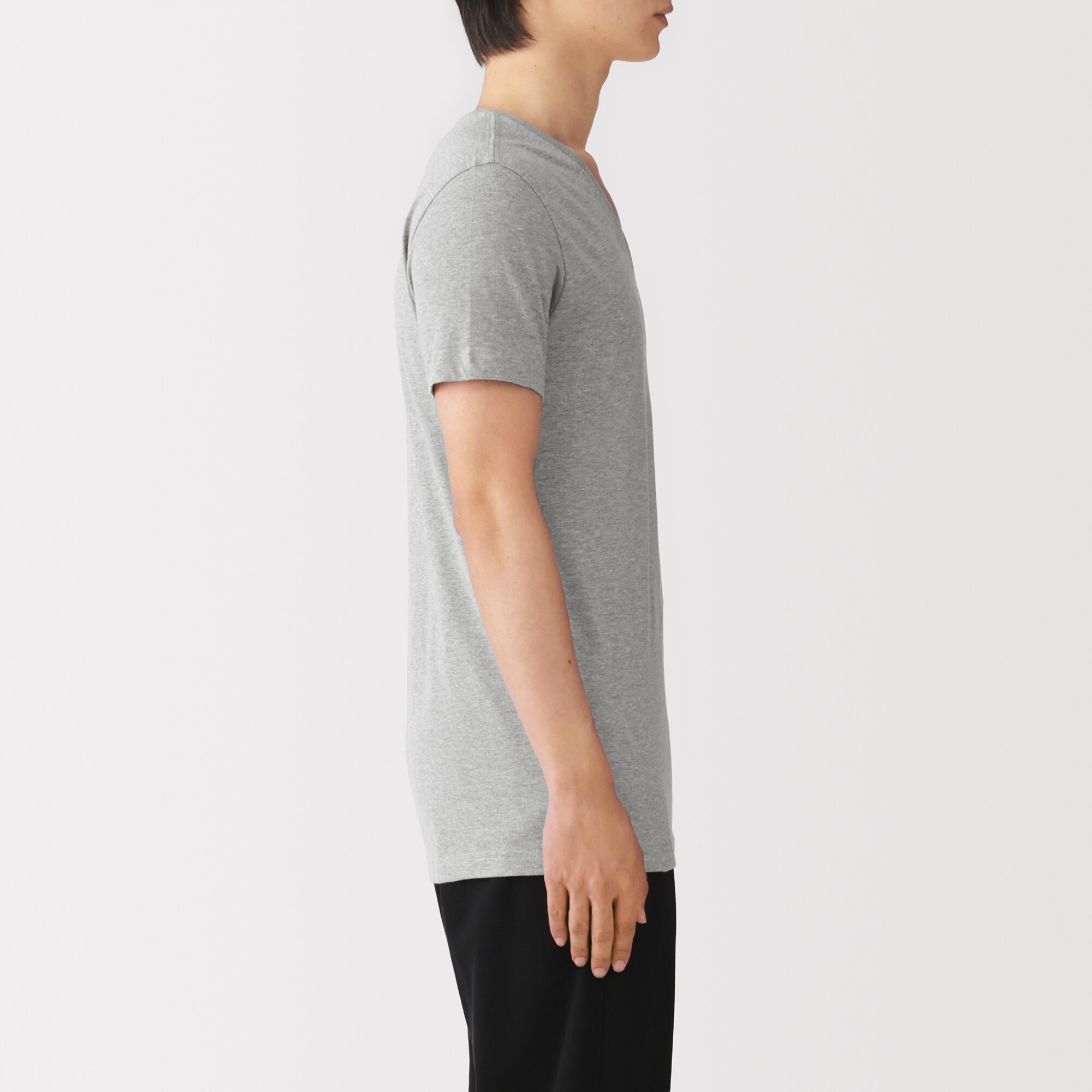 紳士　脇に縫い目のない　２枚組　Ｖネック半袖Ｔシャツ
