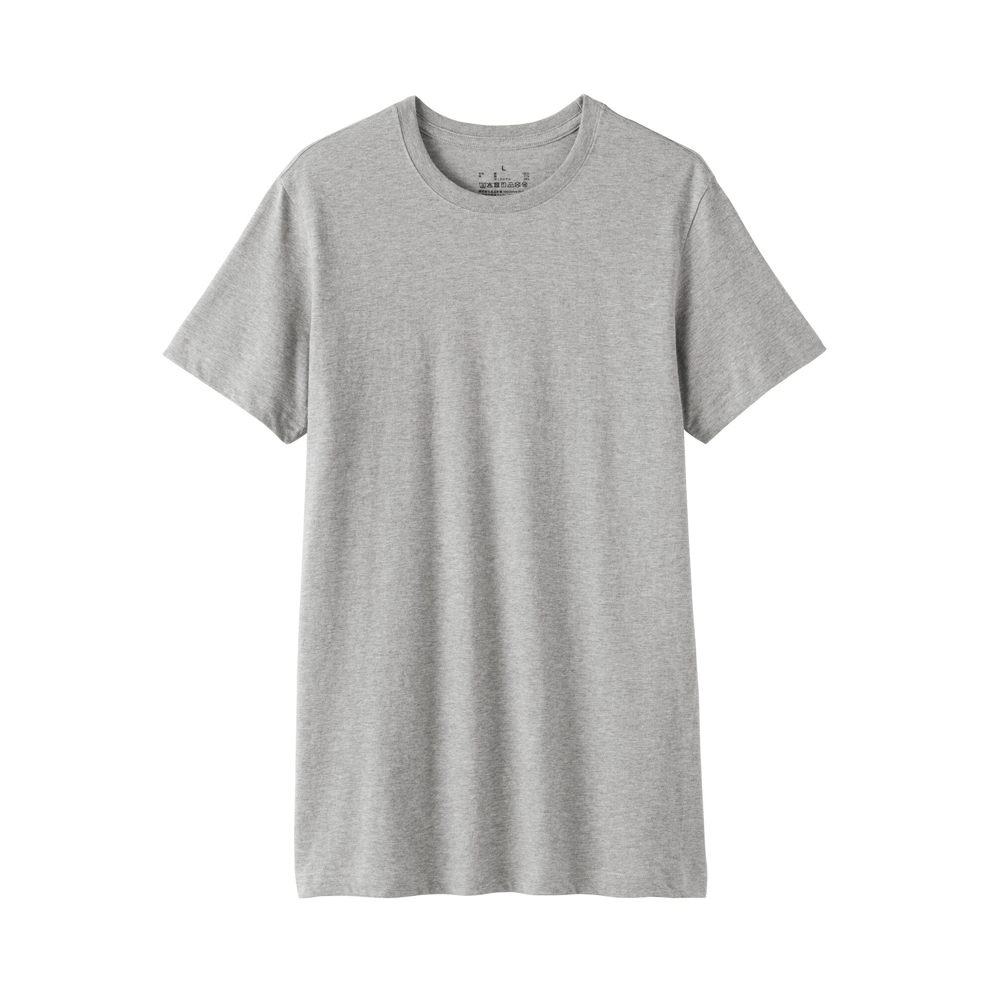 紳士　脇に縫い目のない　２枚組　クルーネック半袖Ｔシャツ（再生コットン）