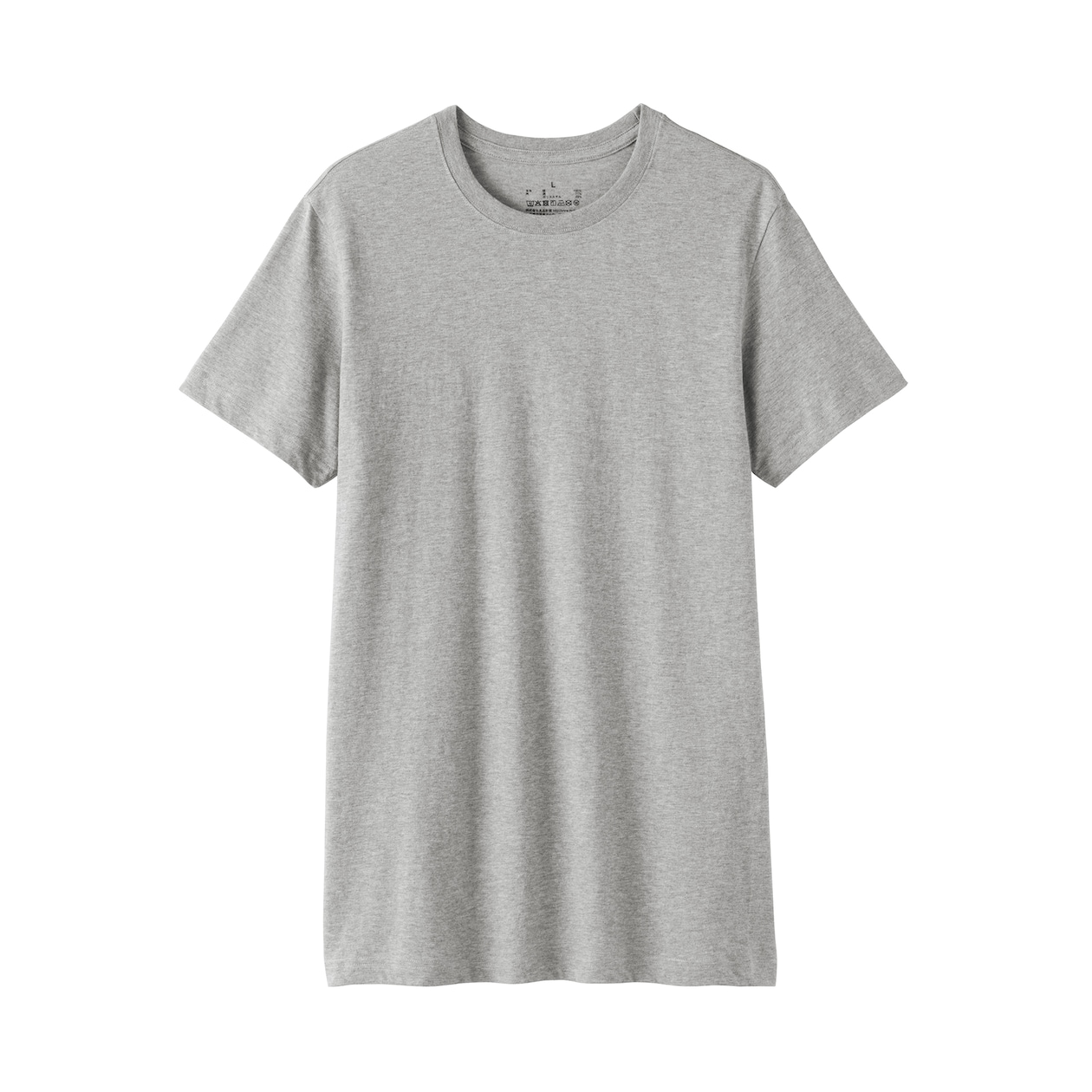 紳士　脇に縫い目のない　２枚組　クルーネック半袖Ｔシャツ（再生コットン）