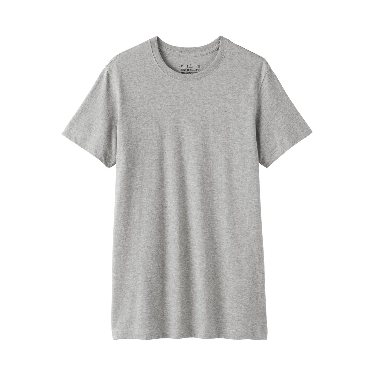 紳士　脇に縫い目のない　２枚組　クルーネック半袖Ｔシャツ（再生コットン）