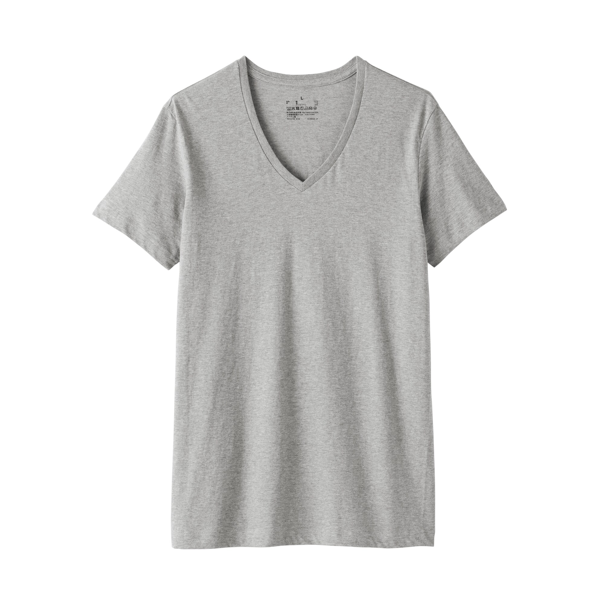 紳士　脇に縫い目のない　２枚組　Ｖネック半袖Ｔシャツ（再生コットン）