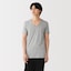紳士　脇に縫い目のない　２枚組　Ｖネック半袖Ｔシャツ（再生コットン）