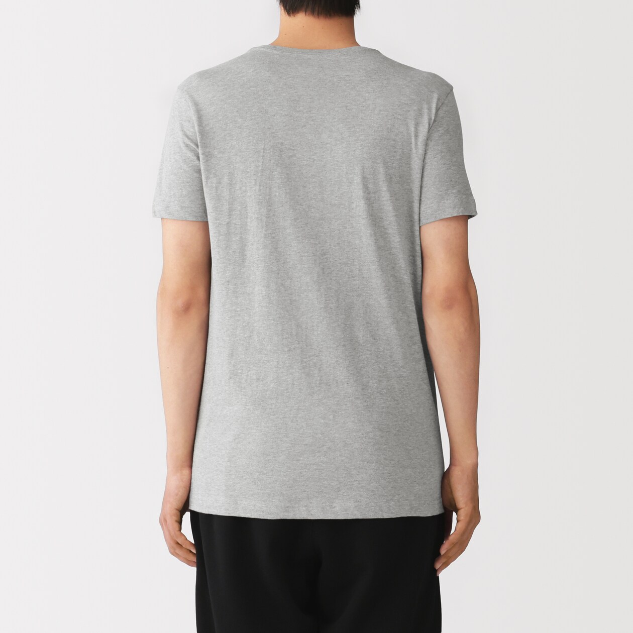 紳士　脇に縫い目のない　２枚組　Ｖネック半袖Ｔシャツ（再生コットン）