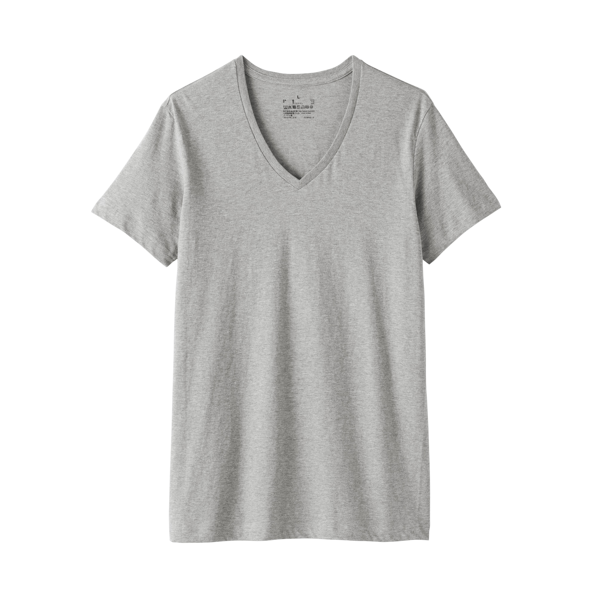 紳士　脇に縫い目のない　２枚組　Ｖネック半袖Ｔシャツ（再生コットン）