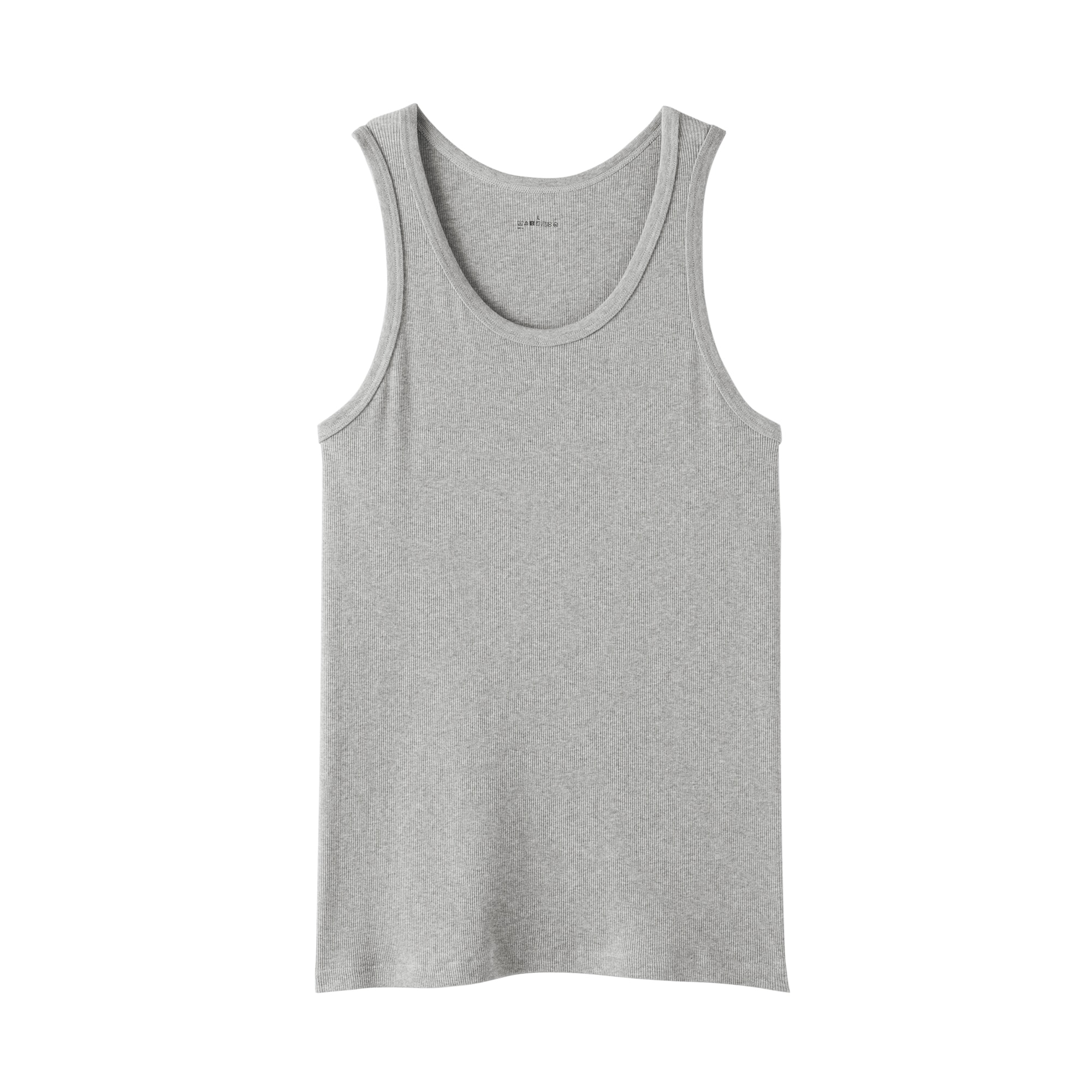 紳士　脇に縫い目のない　２枚組み　リブ編みタンクトップ（再生コットン）