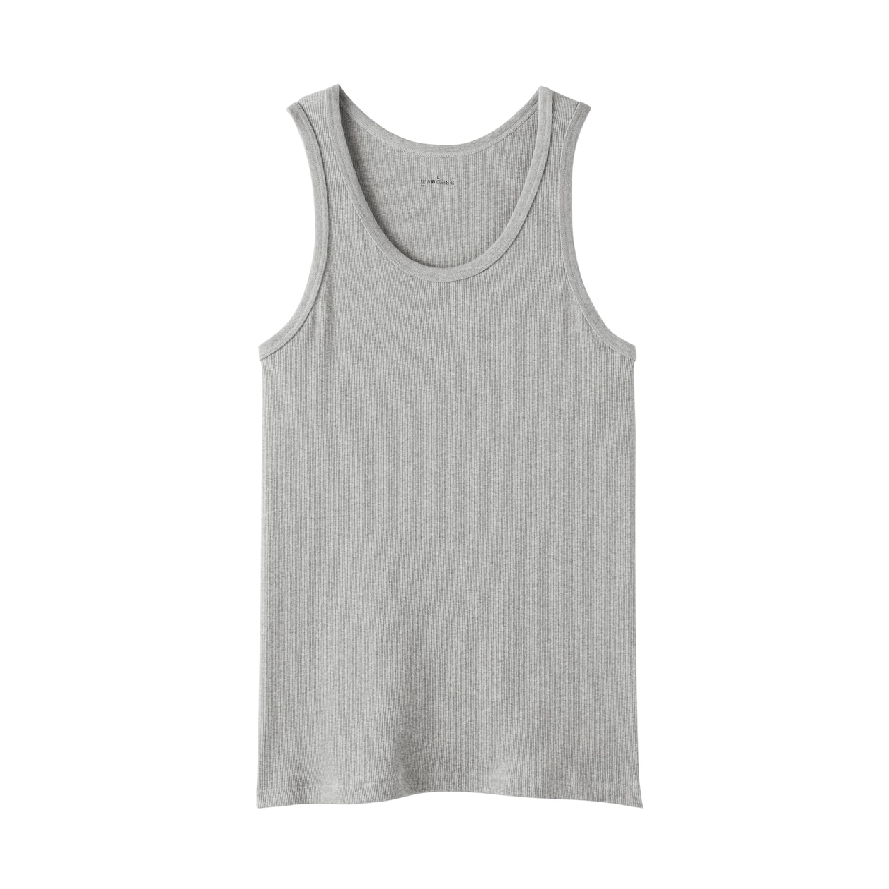 紳士　脇に縫い目のない　２枚組み　リブ編みタンクトップ（再生コットン）
