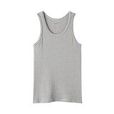 紳士　脇に縫い目のない　２枚組み　リブ編みタンクトップ（再生コットン）