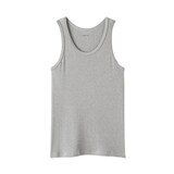 紳士　脇に縫い目のない　２枚組み　リブ編みタンクトップ（再生コットン）