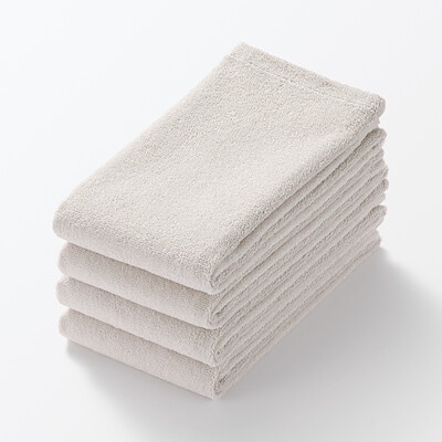 片面パイル４枚組フェイスタオル　３４×８５ｃｍ