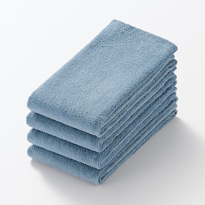 片面パイル４枚組フェイスタオル　３４×８５ｃｍ