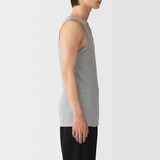 紳士　脇に縫い目のない　２枚組み　リブ編みタンクトップ