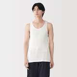 紳士　脇に縫い目のない　２枚組み　リブ編みタンクトップ
