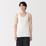 紳士　脇に縫い目のない　２枚組み　リブ編みタンクトップ