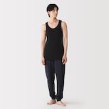 紳士　脇に縫い目のない　２枚組み　リブ編みタンクトップ