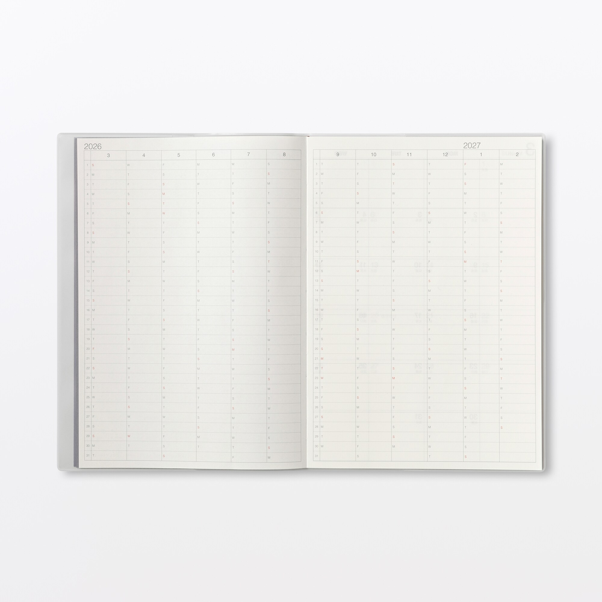 月曜始まりマンスリー／ウィークリースケジュール帳・２０２６年３月始まり