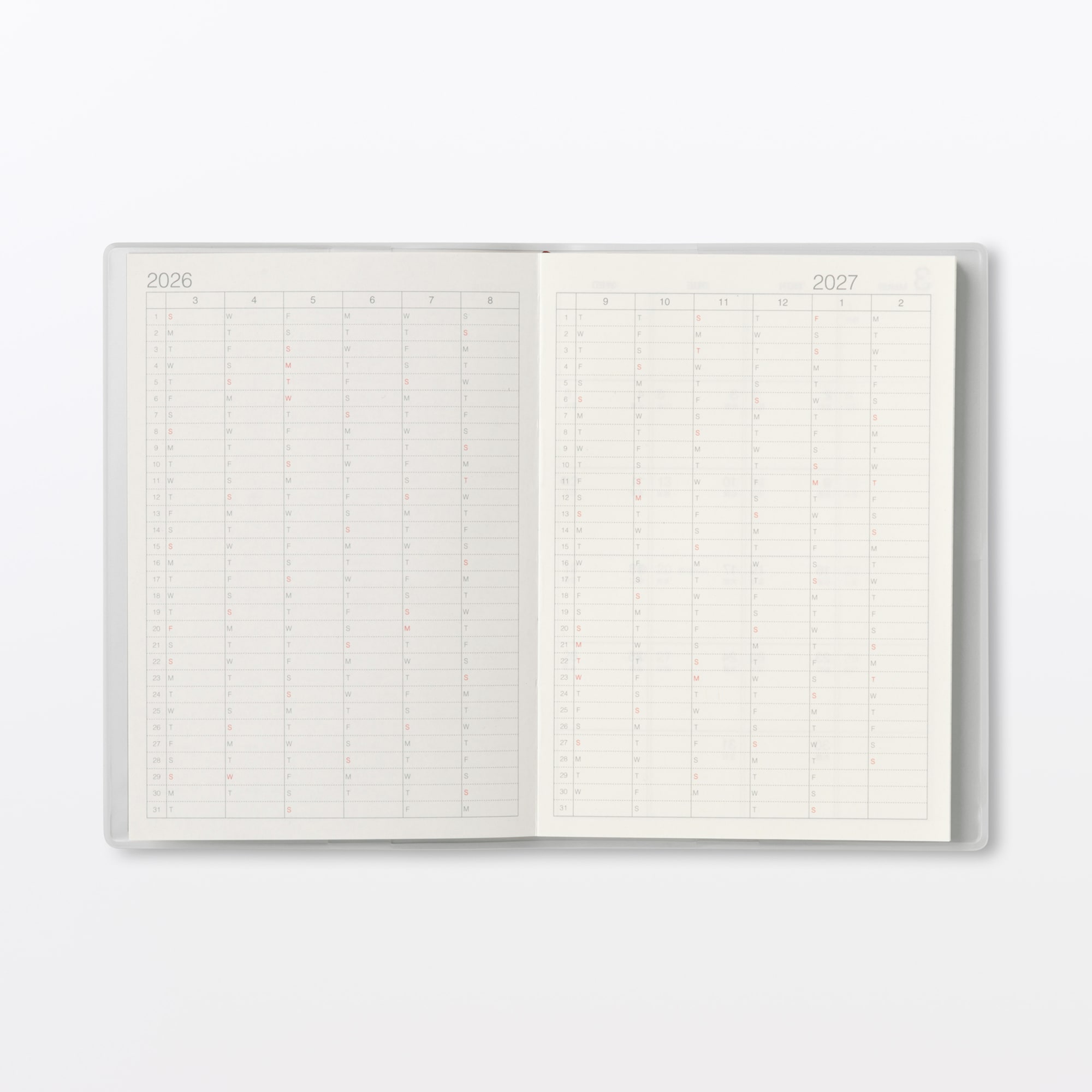 月曜始まりマンスリー／ウィークリースケジュール帳・２０２６年３月始まり