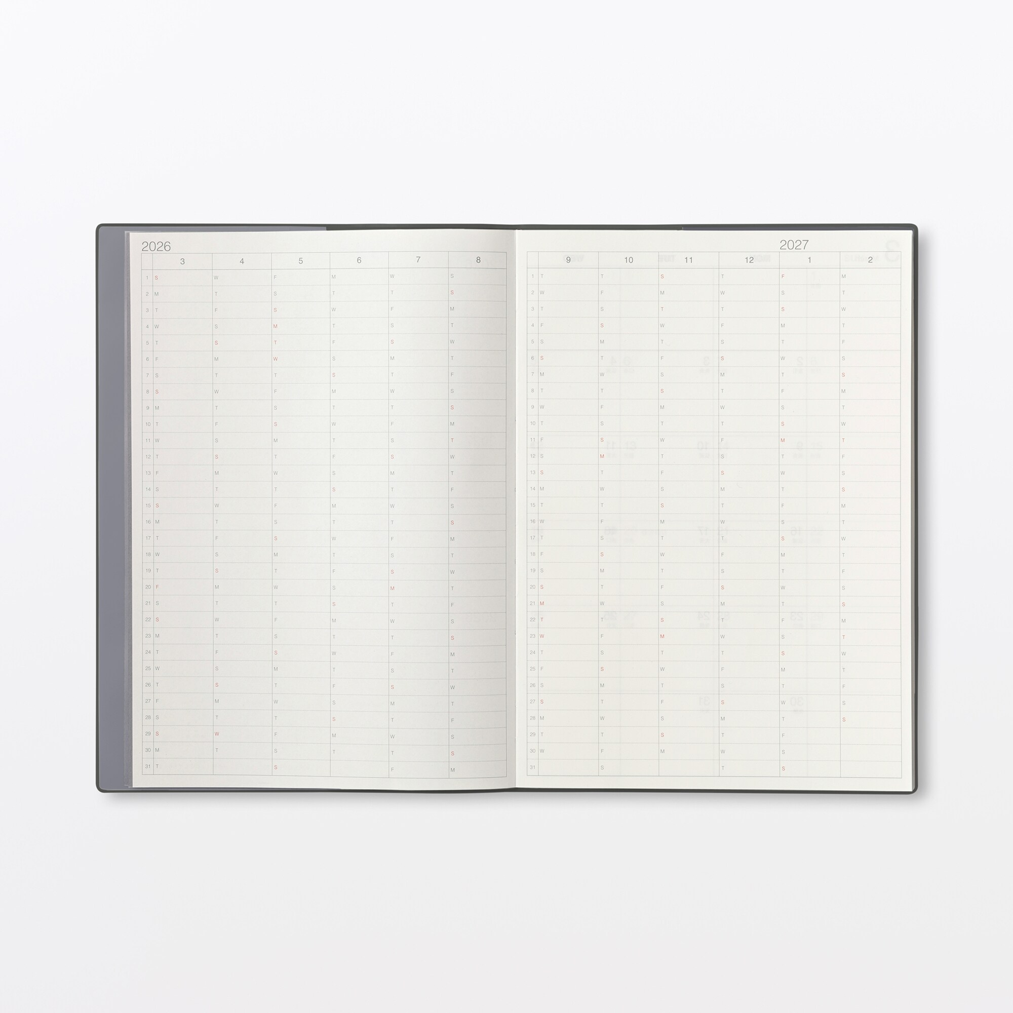 月曜始まりマンスリー／ウィークリースケジュール帳・２０２６年３月始まり