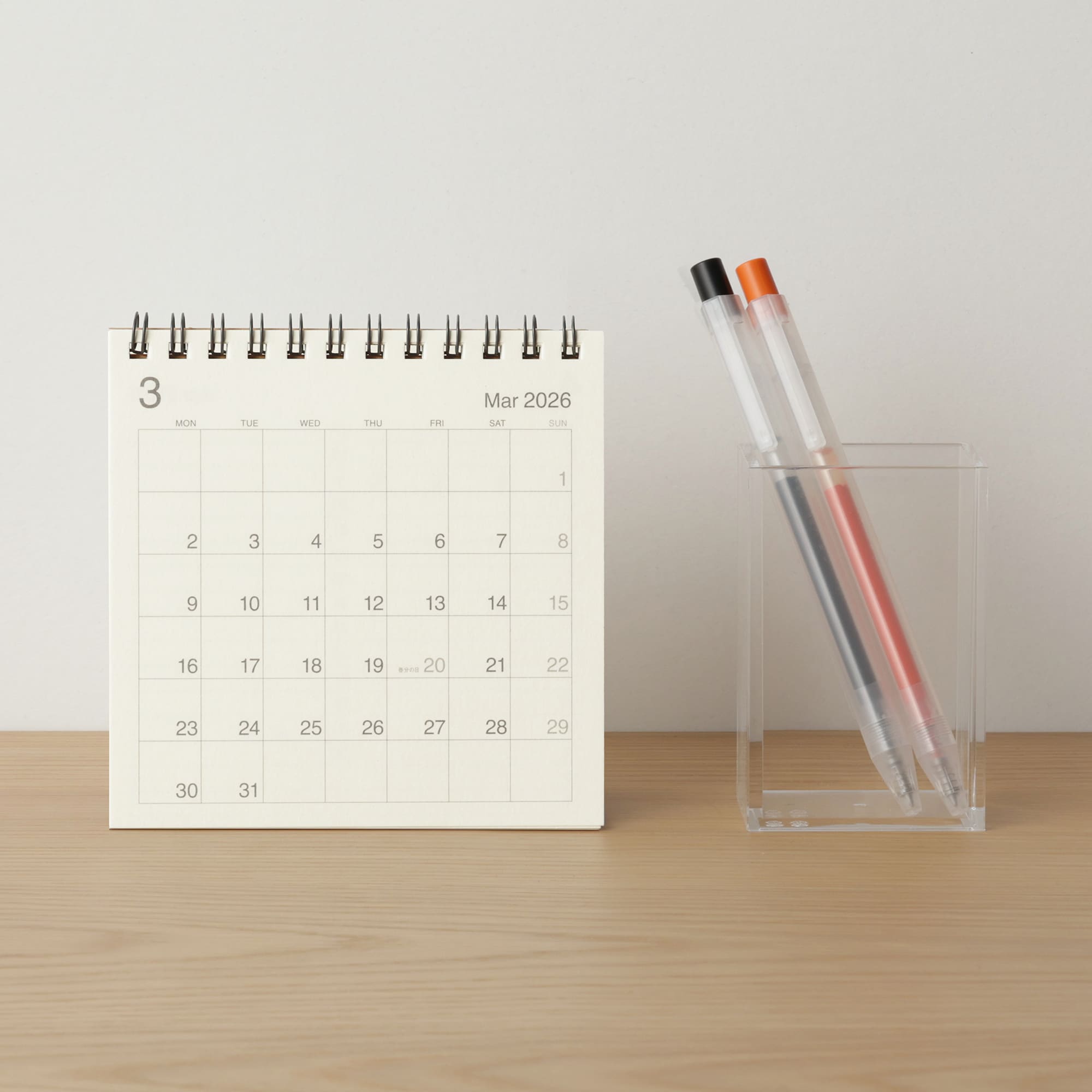 バガス入りペーパー月曜始まりカレンダー・小・２０２６年３月～２０２７年３月