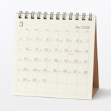 バガス入りペーパー日曜始まり六輝カレンダー・小・２０２６年３月～２０２７年３月