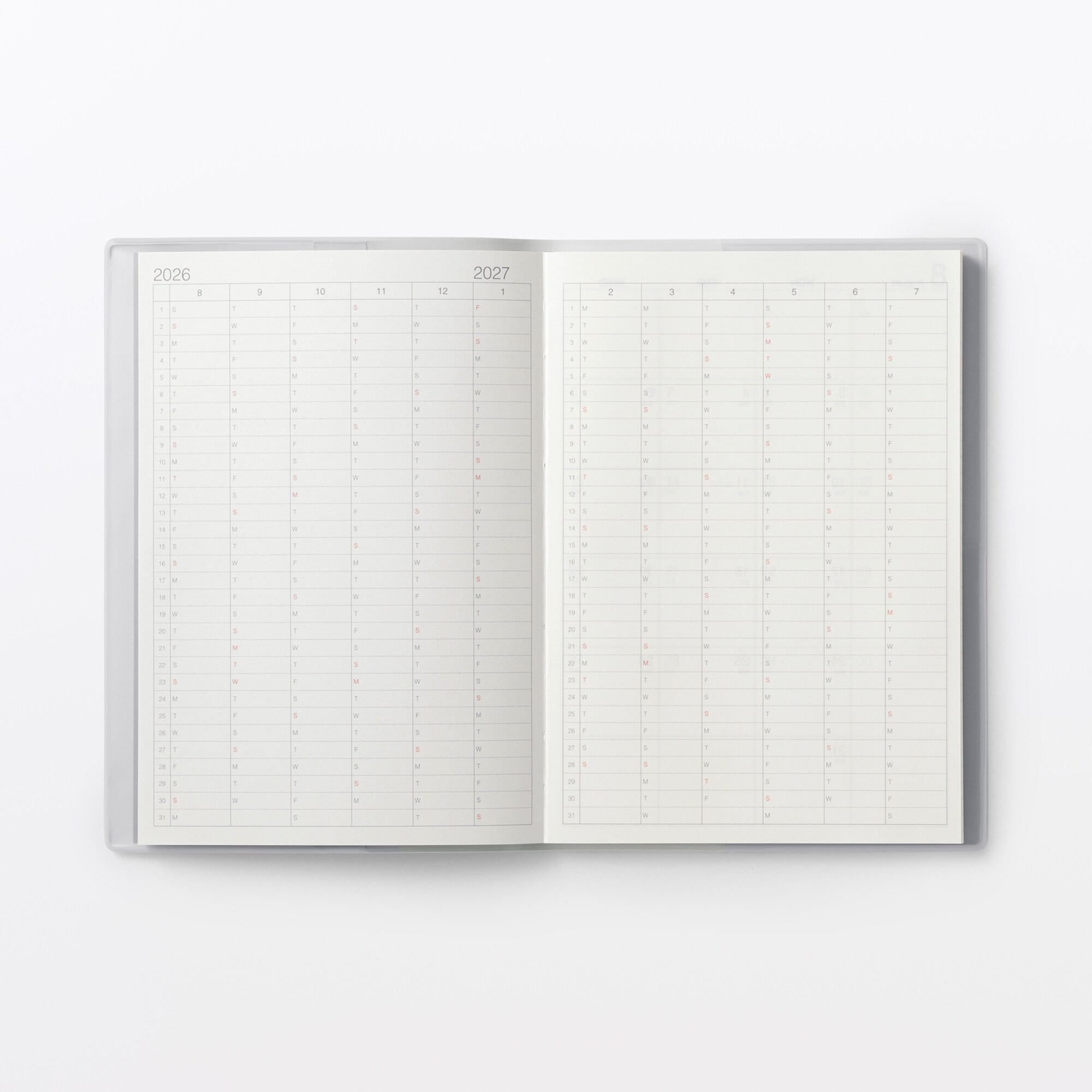 月曜始まりマンスリー／ウィークリースケジュール帳・２０２６年８月始まり