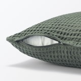 インド綿洗いざらしワッフル織クッションカバー