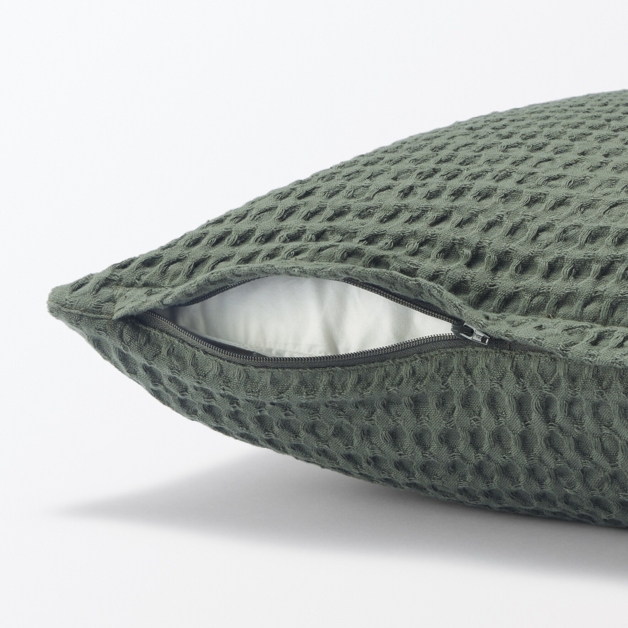 インド綿洗いざらしワッフル織クッションカバー