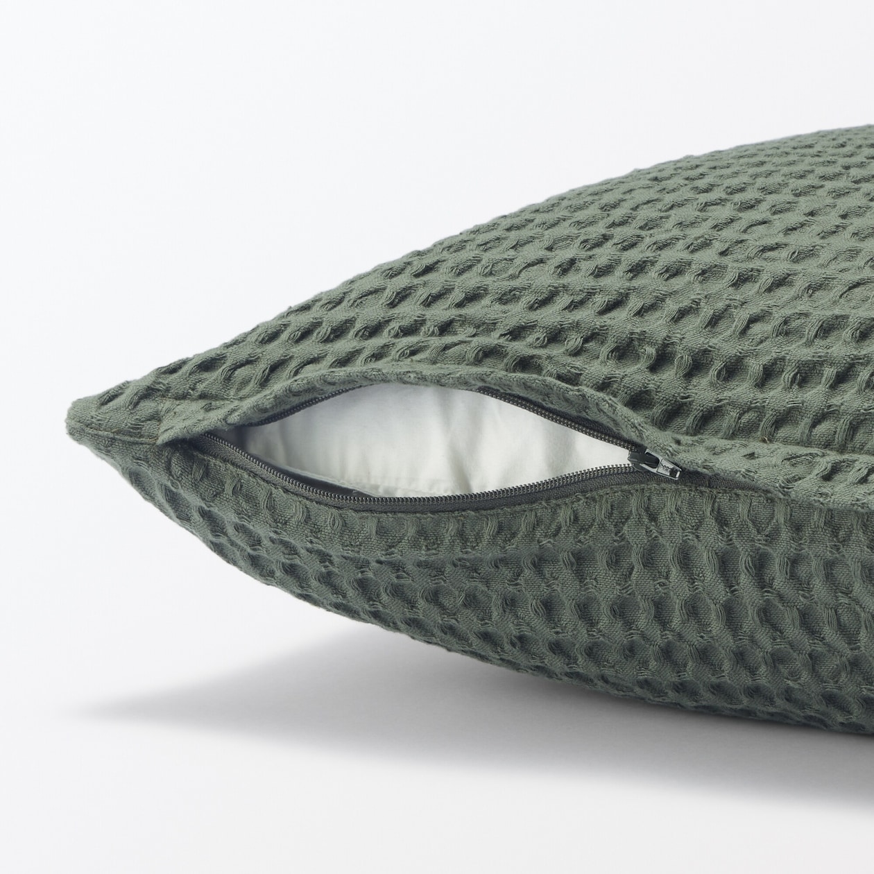 インド綿洗いざらしワッフル織クッションカバー