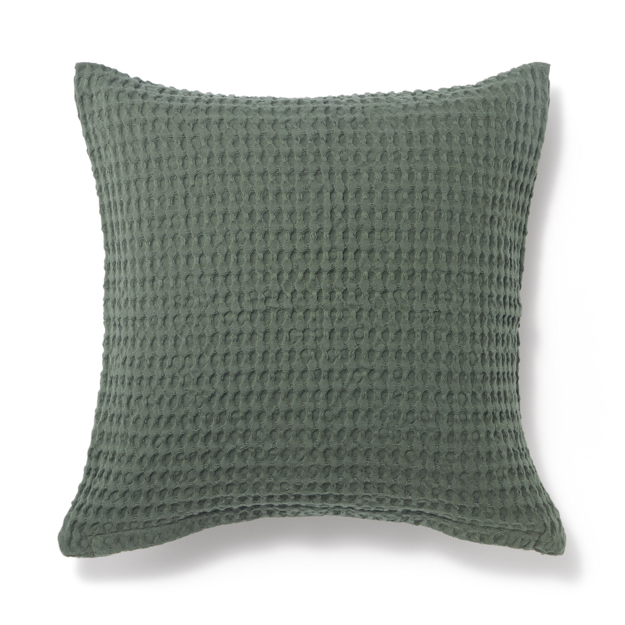 インド綿洗いざらしワッフル織クッションカバー