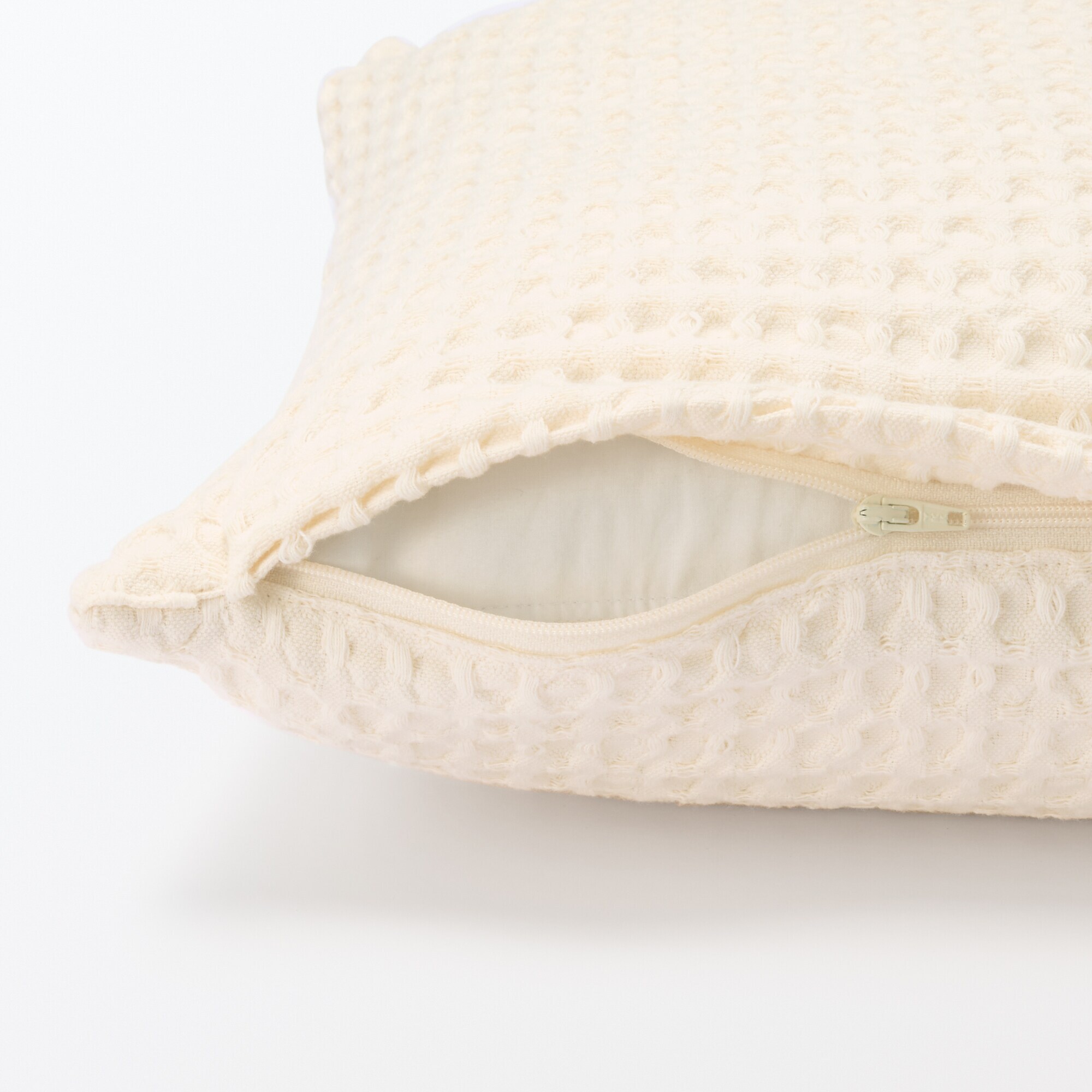 インド綿洗いざらしワッフル織クッションカバー