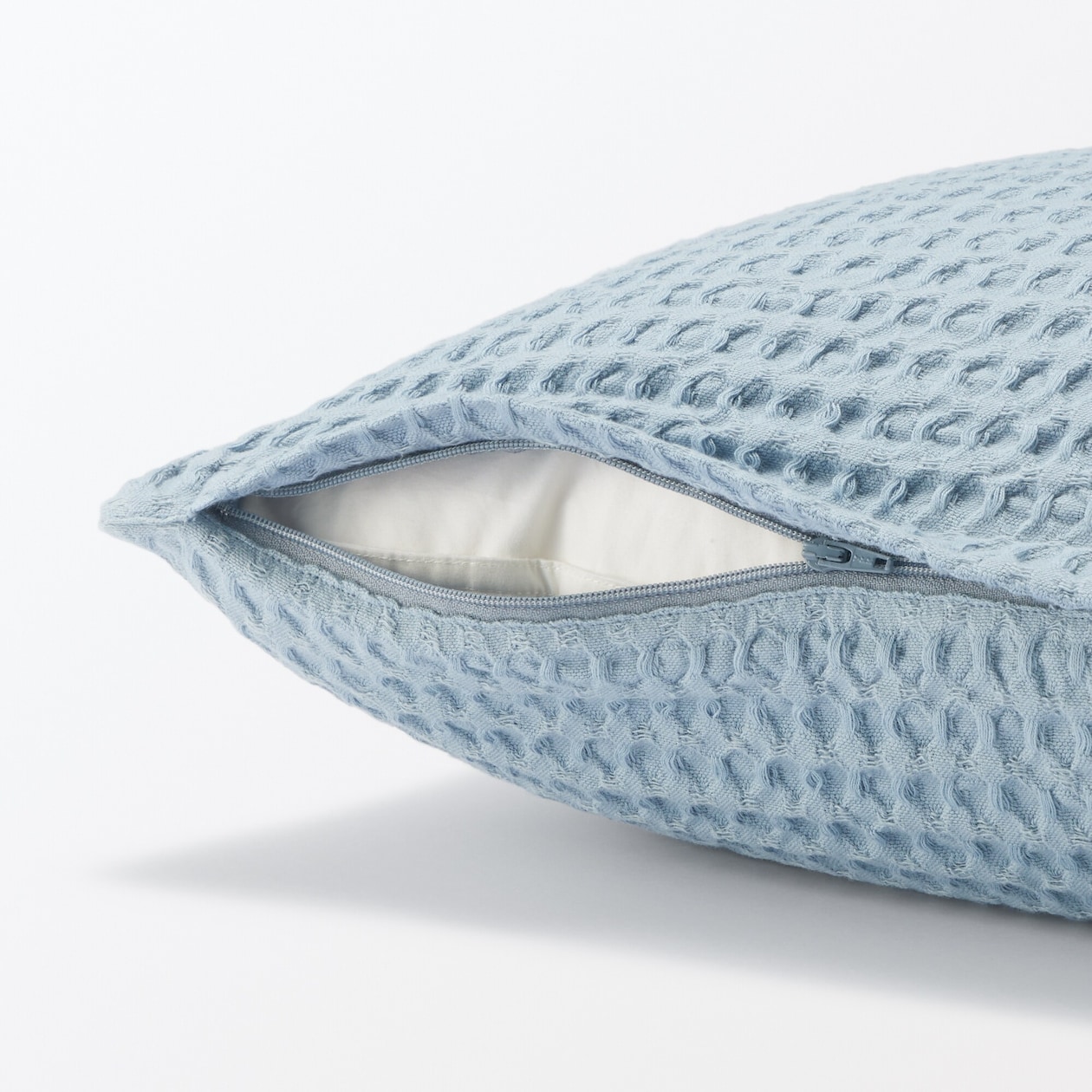 インド綿洗いざらしワッフル織クッションカバー