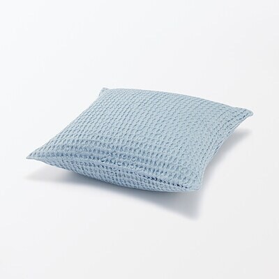 【１月中旬発売予定】インド綿洗いざらしワッフル織クッションカバー　４３×４３ｃｍ用