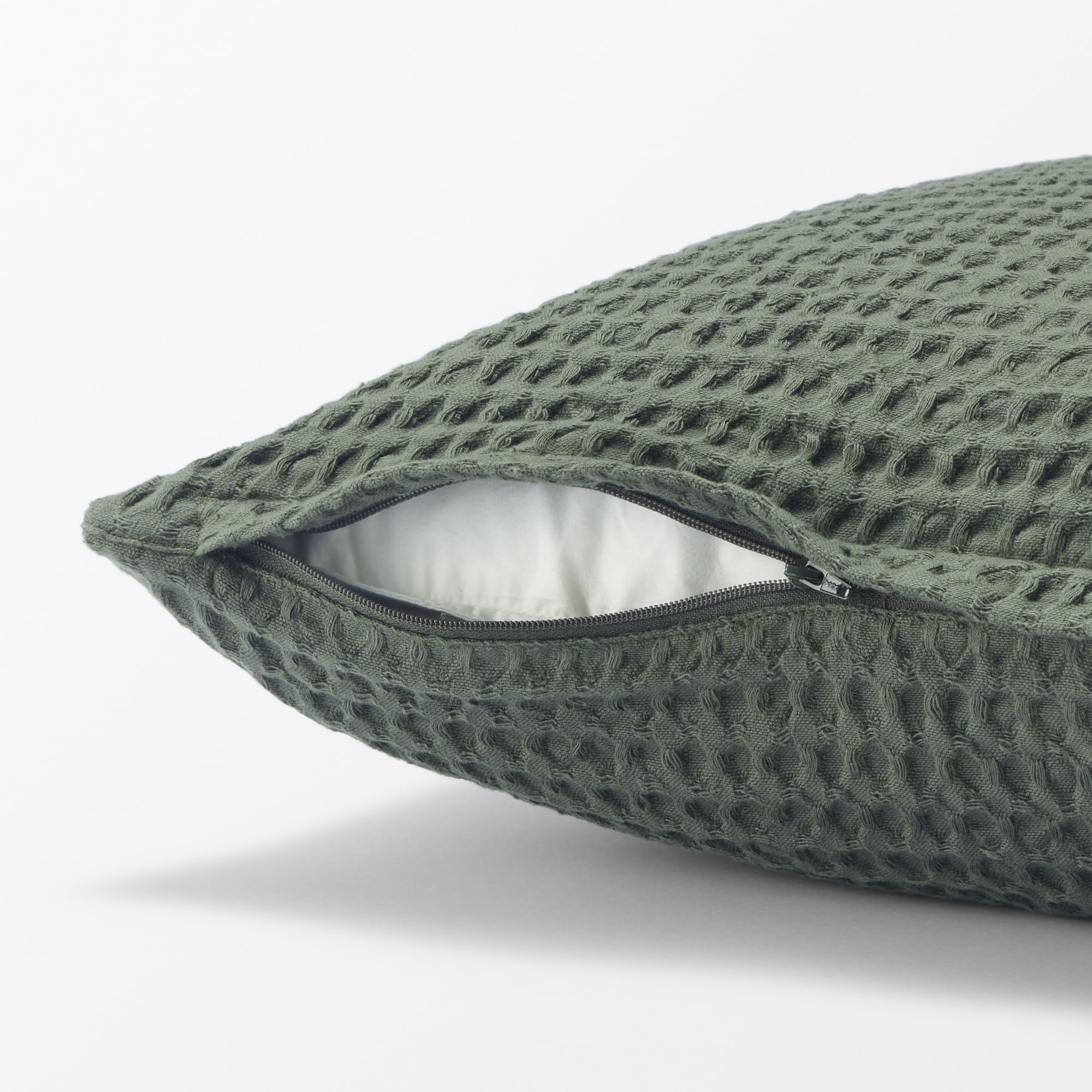 インド綿洗いざらしワッフル織クッションカバー