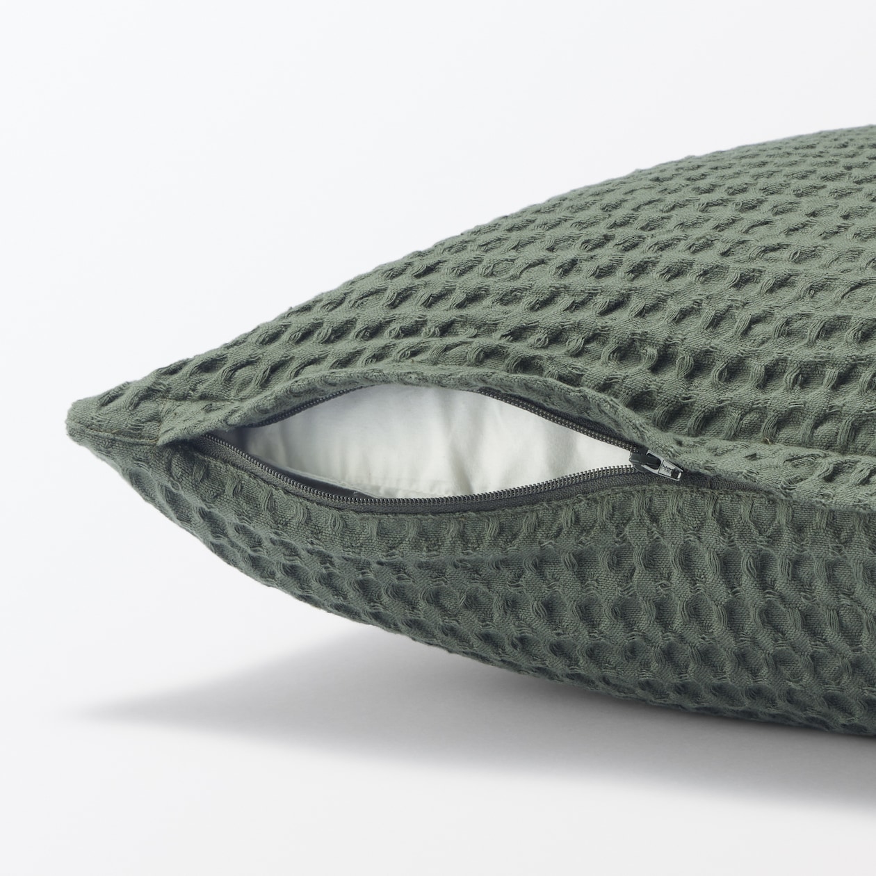 インド綿洗いざらしワッフル織クッションカバー