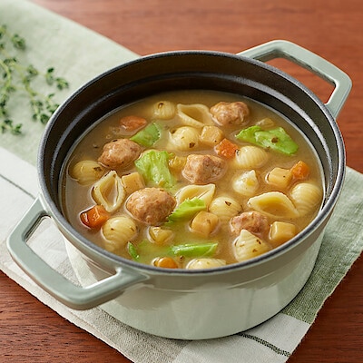 【１人前】煮込んでつくるスープパスタの素　香味野菜とポルペッテ