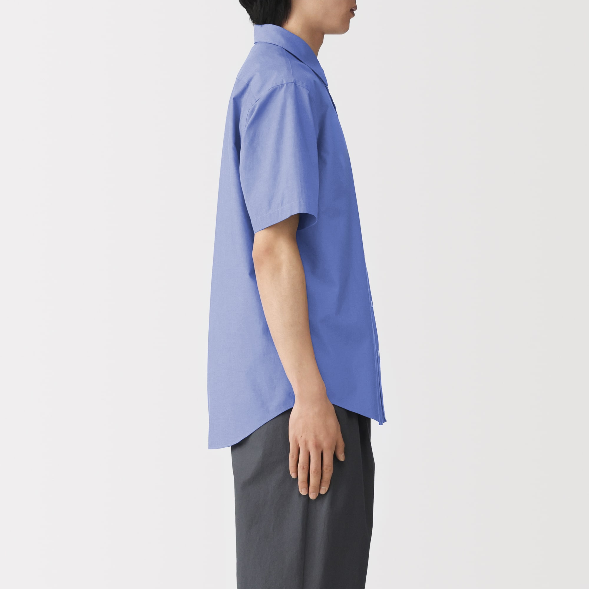 紳士 洗いざらしブロード半袖シャツ | 無印良品