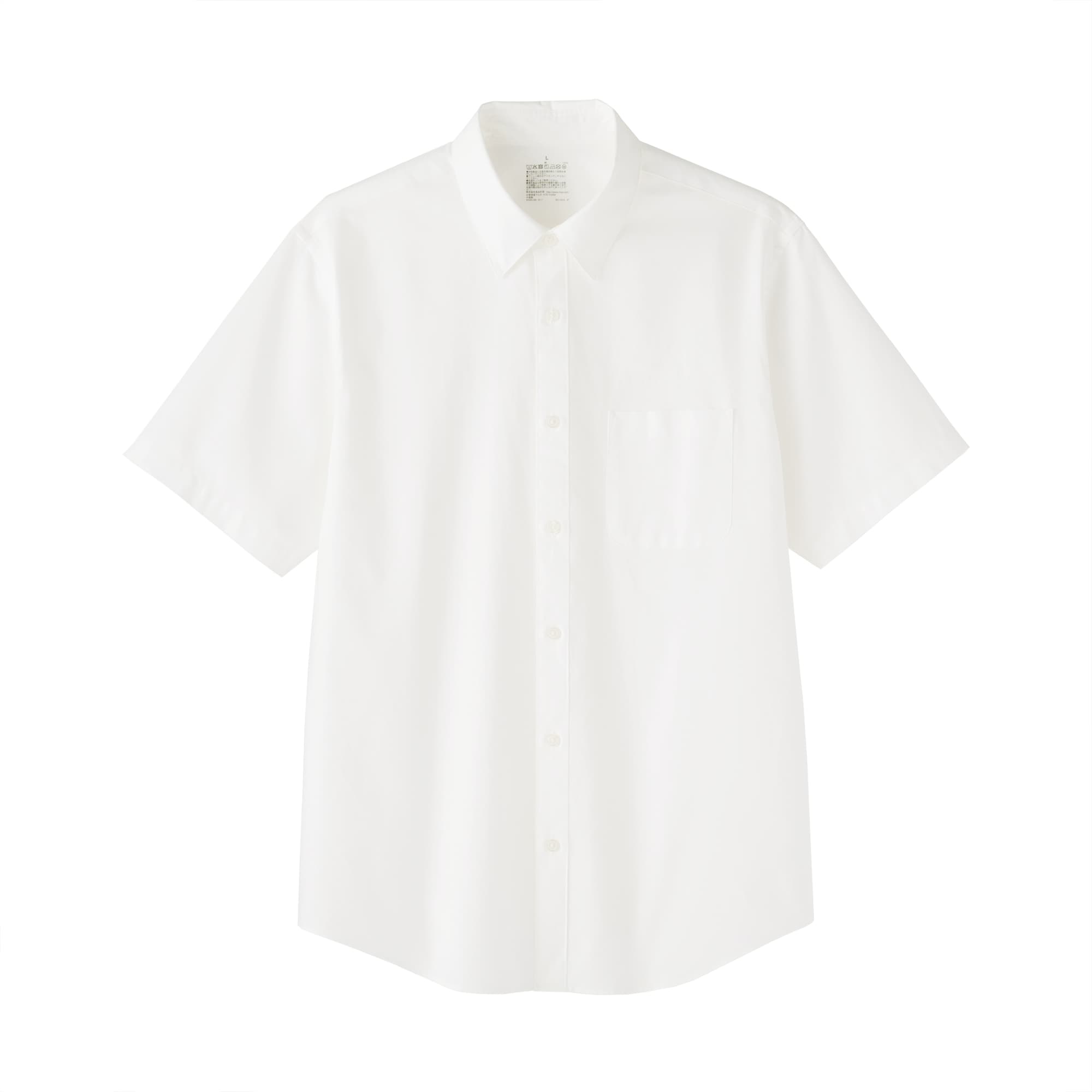 紳士　洗いざらしブロード半袖シャツ