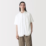 紳士　洗いざらしブロード半袖シャツ