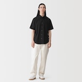 紳士　洗いざらしブロード半袖シャツ