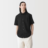 紳士　洗いざらしブロード半袖シャツ