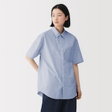 紳士　洗いざらしブロード半袖シャツ